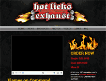 Tablet Screenshot of hotlicksexhaust.com